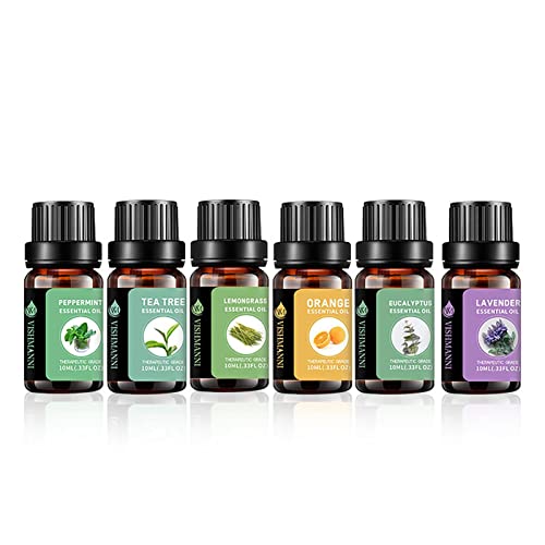 PW TOOLS 6 Stück Aromatische ätherische Öle, Aromatherapie-Duftöle, natürlich ohne Zusatzstoffe, biologische ätherische Öle für Haarpflege, Körpermassage, Spa, Kerzenherstellung, 10 l von PW TOOLS