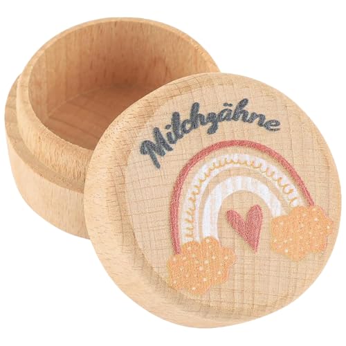 PWCTNT Zahndose Milchzähne Jungen,Milchzahndose,Holzdose Zahndose Milchzähne Mädchen,Zahndose mit Niedlichem Motiv,Milchzahndose Baby Geschenkideen zu Taufe und Geburtstag Geschenke für Neue Eltern von PWCTNT