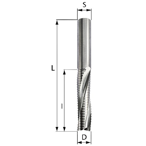 Schruppfräser Z3 VHW Oberfräser Schaftfräser Spiralnutfräser mit 3 Schneiden, VHM (D=6 S=6 l=42 L=80) von PWWU