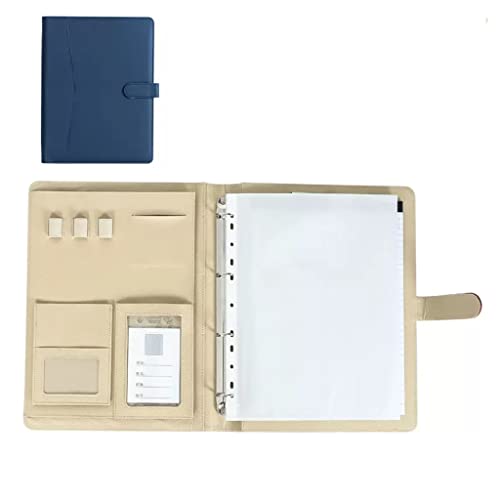 A4 Zwischenablage Mappe Konferenzmappe, 4-Ring-Profi-Ordner, Organizer, Aktentasche, personalisierter Dokumentenordner for Tablets, Lebensläufe, Dokumente(Blue,No calculator) von PXAMORTEL