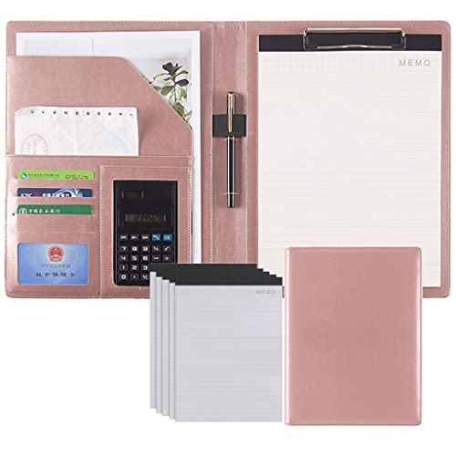 A4 Zwischenablage Mappe Konferenzmappe, Ordner Schreiben Kunstleder Klemmbrett Konferenz/Rechtsdokument Organizer Mit Brief/A4 Größe Klemmbrett(Pink,8Bit+3*note pad) von PXAMORTEL