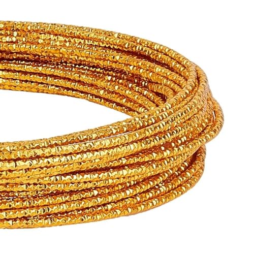 Aluminium-Basteldraht, Aluminium Wire 2mm Diamond Textured Aluminium Jewelry Wire art And Craft Wire For Ornaments Making and Other Jewelry Craft Handmade(Gold 2mm) von PXAMORTEL