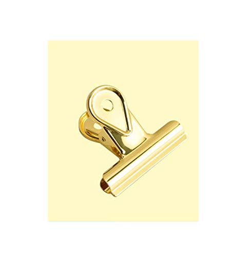 Bulldog-Klammern aus Metall,Bull Binder Clips Große Bulldog-Büroklammern, Metall-Binderclips, Papierklammern for Etiketten, Taschen, Geschäfte, Büro und Küche zu Hause (4er-Pack, 65 mm)(Gold) von PXAMORTEL