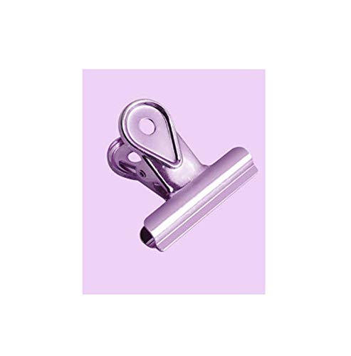 Bulldog-Klammern aus Metall,Bull Binder Clips Große Bulldog-Büroklammern, Metall-Binderclips, Papierklammern for Etiketten, Taschen, Geschäfte, Büro und Küche zu Hause (4er-Pack, 65 mm)(Purple) von PXAMORTEL