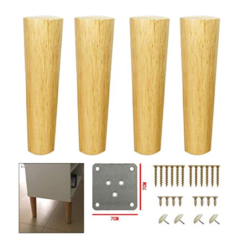 Möbelfüße aus Holz 4X Massivholz-Möbelbeine, kegelförmige Tischbeine, Sofafüße, Schrankfüße, Ersatzbeine, for DIY-Schreibtisch, Ständer, Bank, Belastung 400 kg, verschiedene Größen, optal(8cm/3.1in) von PXAMORTEL