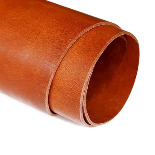 PXAMORTEL Lederstoff 3/4 mm dickes, pflanzlich gegerbtes Rindsleder aus echtem Vollnarbenleder for Scheiden-/Gürtelmaterial(Brown 3mm Thickness,10x20cm) von PXAMORTEL