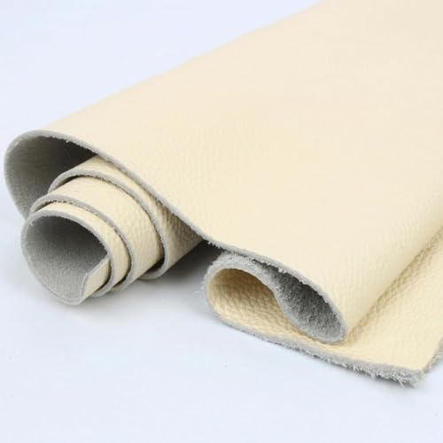 PXAMORTEL Lederstoff Leder pflanzlich gegerbtes Rindsleder Material Stoffstück, echtes Leder Geldbörse Handtasche Schuhe DIY Lederhandwerk Zubehör(Beige White,20x30cm) von PXAMORTEL