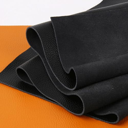 PXAMORTEL Lederstoff Leder pflanzlich gegerbtes Rindsleder Material Stoffstück, echtes Leder Geldbörse Handtasche Schuhe DIY Lederhandwerk Zubehör(Black,30x60cm) von PXAMORTEL