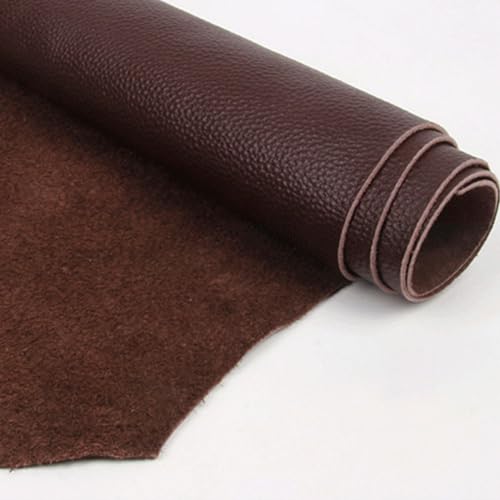 PXAMORTEL Lederstoff Leder pflanzlich gegerbtes Rindsleder Material Stoffstück, echtes Leder Geldbörse Handtasche Schuhe DIY Lederhandwerk Zubehör(Brown,20x20cm) von PXAMORTEL