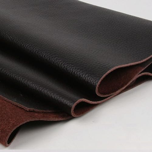 PXAMORTEL Lederstoff Leder pflanzlich gegerbtes Rindsleder Material Stoffstück, echtes Leder Geldbörse Handtasche Schuhe DIY Lederhandwerk Zubehör(Dark Brown,20x20cm) von PXAMORTEL