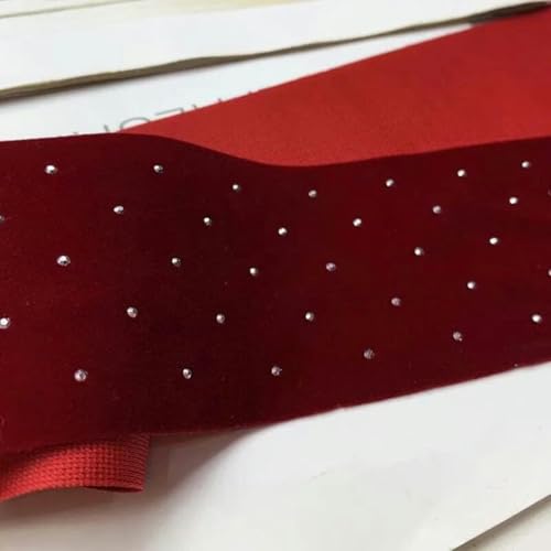 PXAMORTEL Samtband, Luxuriöses Samtband mit Diamanten – 2 Meter, erhältlich in Rot, Burgunderrot und Schwarz – Neujahrs-Kuchendekoration(Burgundy,6cm) von PXAMORTEL