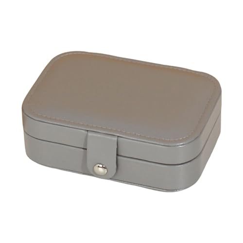 PXAMORTEL Schmuckkästchen Organizer Aufbewahrungsbox, Tragbare Schmuckschatulle aus Leder, doppellagig, Schmuck-Organizer, Display, Reise-Schmucketui, Aufbewahrungsboxen(Stylee Gray) von PXAMORTEL