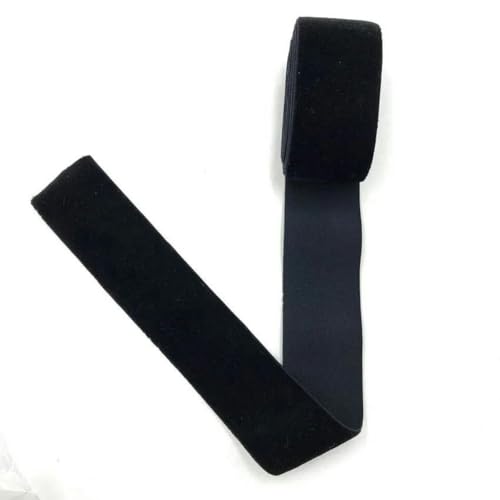 Samtband, 2 Yards 20 mm 30 mm 38 mm 50 mm schwarzes elastisches Stretch-Samtband, einseitiges Velours-Gurtband for Stirnbänder, Bekleidung, Nähzubehör(38mm 2Yard) von PXAMORTEL