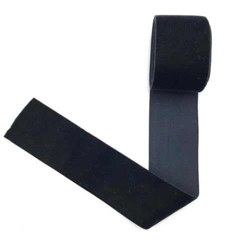 Samtband, 2 Yards 20 mm 30 mm 38 mm 50 mm schwarzes elastisches Stretch-Samtband, einseitiges Velours-Gurtband for Stirnbänder, Bekleidung, Nähzubehör(50mm 2Yard) von PXAMORTEL