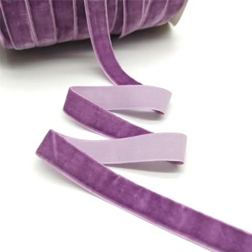 Samtband, 5 Yards 6-25mm Samtband Hochzeit Party Dekoration handgemachte Band Geschenkverpackung Haar Bowknot(Violet,25mm wide) von PXAMORTEL