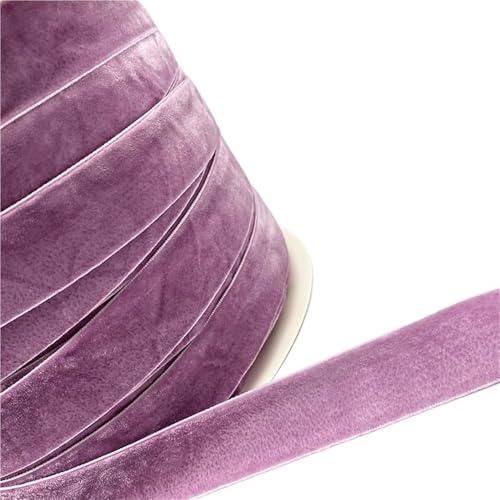 Samtband, Farbiges einseitiges Samtband, 3/5 Yards 6 mm – 38 mm Polyester-Seidensamtband, Efeugrün, Kokosnussbraun, Graue Samtschleifen(MediumOrchid,15mm x 5yards) von PXAMORTEL