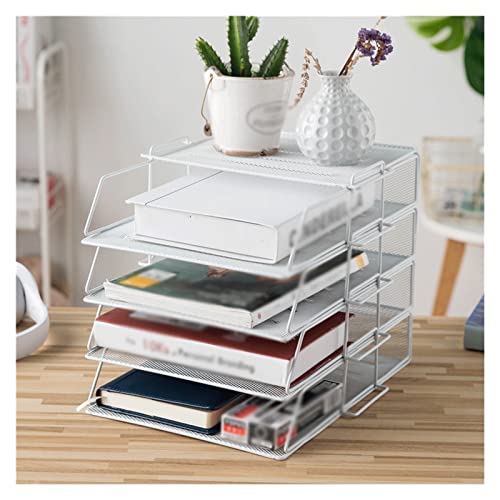 Stapelbare Büro-Briefablagen, Aktenregal for den Schreibtisch im Büro, mehrschichtiges Bücherregal, Ordner-Aufbewahrungsbox, Datenregal, Aufbewahrungsregal, Aktenregal for das Büro, Zuhause, Schule, A von PXAMORTEL