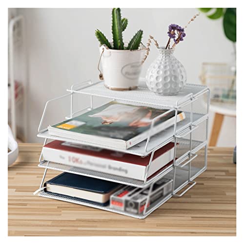 Stapelbare Büro-Briefablagen, Aktenregal for den Schreibtisch im Büro, mehrschichtiges Bücherregal, Ordner-Aufbewahrungsbox, Datenregal, Aufbewahrungsregal, Aktenregal for das Büro, Zuhause, Schule, A von PXAMORTEL