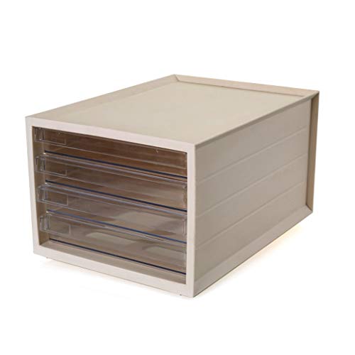 Stapelbare Büro-Briefablagen, Kreatives Schubladen-Dateiregal, mehrschichtiger Desktop-Dateispeicherschrank, Schreibwaren-Aufbewahrungsbox, Dateirahmen(White) von PXAMORTEL