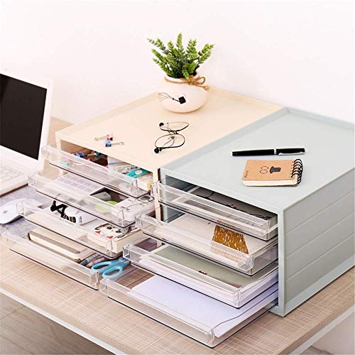 Stapelbare Büro-Briefablagen, Möbel Schreibwaren Lagerung Box Halter Rack Telefon Stehen mit Schublade Büro Liefert Schreibtisch Organizer Desktop Datei(Green) von PXAMORTEL