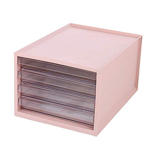 Stapelbare Büro-Briefablagen, Möbel Schreibwaren Lagerung Box Halter Rack Telefon Stehen mit Schublade Büro Liefert Schreibtisch Organizer Desktop Datei(Pink) von PXAMORTEL