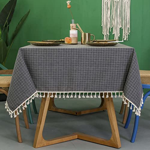 Tischtuchbezug Rechteckige Tischdecke, Leinen-Bauernhaus-Tischdecke, knitterfreie, waschbare Tischdecke, strapazierfähige Mikrofaser-Tischdecke(J,110x170cm) von PXAMORTEL