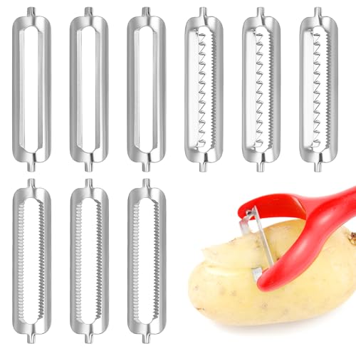 9 Stück Ersatzklingen für Sparschäler Ersatzklingen für Flachschliff Profischäler Klinge für Turbo Schäler, Original Doppelschäler Edelstahl Ersatzteile Schälerklinge Spargelschäler-ersatzklingen von PXARMYYXGS