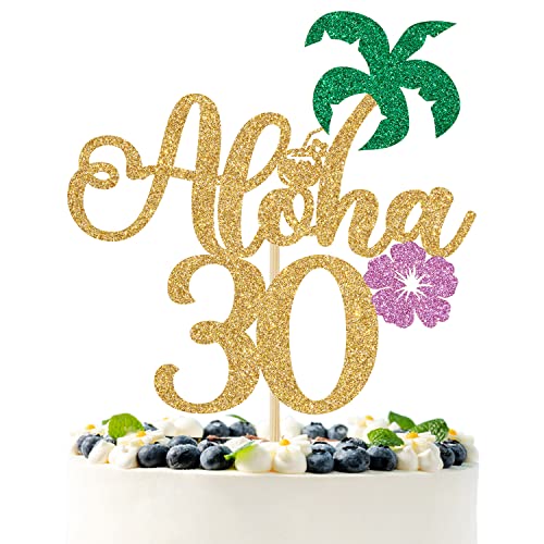 Gold Glitter Aloha 30 Cake Topper von PYBHILK