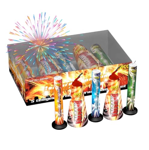 PYROHELD Summer Fountains 5er-Set Jugendspaß Set - Tischspaß für Partys & Feuerwerk Silvester Kat. F1 für Jugendlichen & Kinder 2025 von PYROHELD