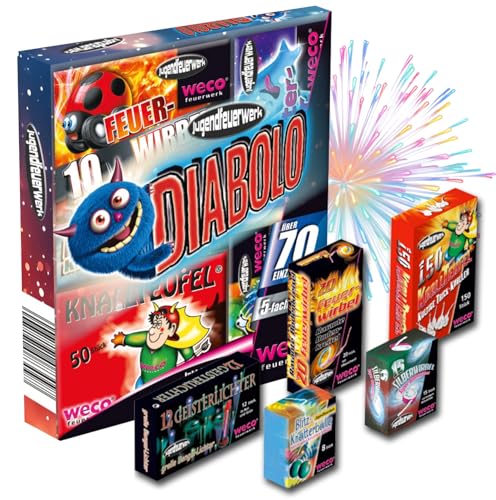 PYROHELD XXL Set Diabolo - 70 Teile Jugendfeier Tischartikel für Partys & Feuerwerk Silvester Kat. F1 für Jugendlichen & Kinder 2025 von PYROHELD