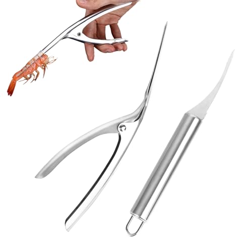 PZJFH Garnelenschäler, 2-teilig, Garnelenmesser, Deveiner-Garnelenmesser, Edelstahl 304, multifunktional, Shrimp Peeling, Garnelenschäler, Garnelenmesser von PZJFH