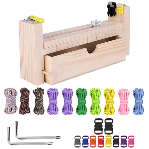 PZJFH Paracord Jig Armband Maker, Paracord Armband Herstellen Kit, Bracelet Making Kit Paracord Armband, Mit 10 Fallschirmschnüren Und 10 Schnallen Zum Paracord-flechten DIY-armband-strickwerkzeug von PZJFH