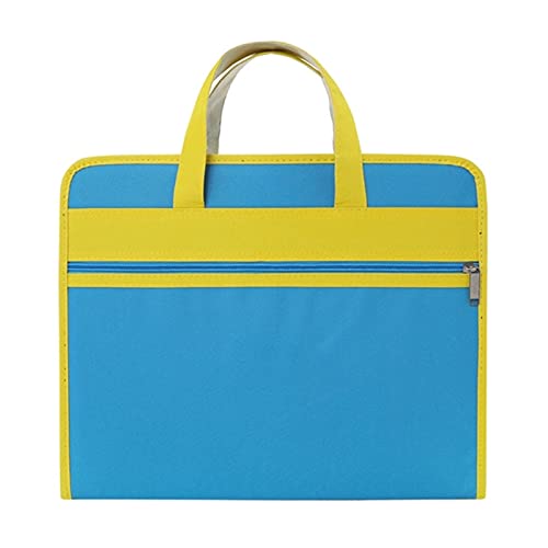 Folders File Organiser A4 Folders A4 ringbinder Fächermappen aus Oxford-Leinen, 13 Taschen mit farbigen Etiketten, Griff, tragbarer Dokumentenhalter, Tasche, Akten-Organizer(Bigblue Mug) von PZOFERLIN