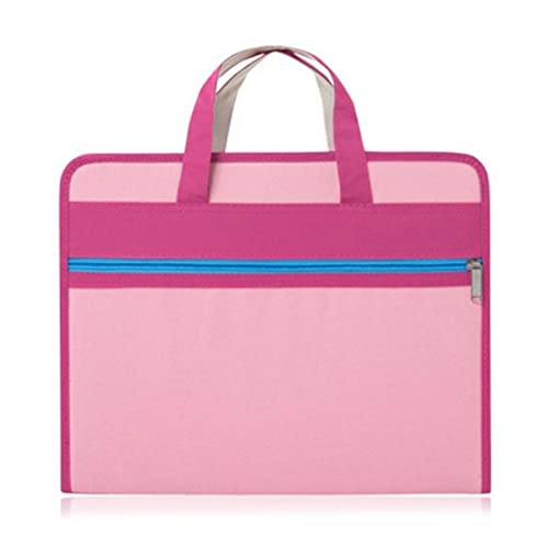 Folders File Organiser A4 Folders A4 ringbinder Fächermappen aus Oxford-Leinen, 13 Taschen mit farbigen Etiketten, Griff, tragbarer Dokumentenhalter, Tasche, Akten-Organizer(Pink) von PZOFERLIN