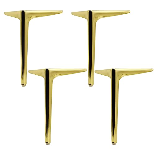 Tischbeine Möbelfüße Möbelbeine 4 Stück verstellbare Sofafüße aus Metall, moderne dreieckige Couchbeine, Ersatz-Stützfuß, mit Schrauben(Gold,30cm/11.9in) von PZOFERLIN