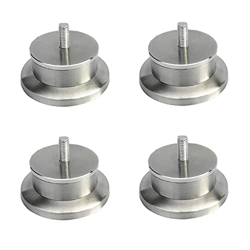 Tischbeine Möbelfüße Möbelbeine 4 x runde Möbelfüße aus Edelstahl, Tischbeine aus Metall, Ersatzbeine for Schranksofas, DIY-Projekte, mit M10-Gewindeschaft(3cm/1.2in) von PZOFERLIN