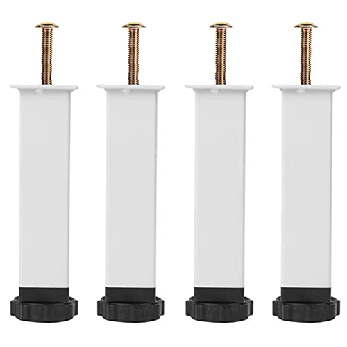 Tischbeine Möbelfüße Möbelbeine 4X höhenverstellbare Vierkantrohrbeine Metallbetthebebeine Tischbeine ersetzen Füße mit M8-Schrauben(White,220mm/8.7in) von PZOFERLIN