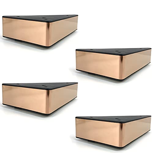 Tischbeine Möbelfüße Möbelbeine 4er-Pack Couchtischfüße aus Metall im minimalistischen Design, Ersatz for TV-Schrank, Couch, Schrank, Ottomane, Kunststoff + mit Befestigungsschrauben(Gold,Triangle) von PZOFERLIN