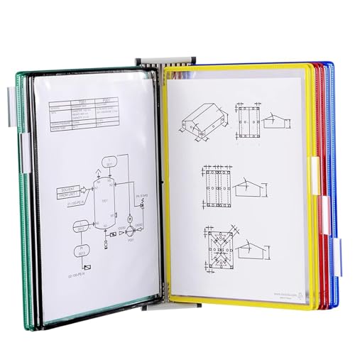 Wandhalterung Referenzsystem Schreibtisch Referenz 10 Fächer im Letter-Format, wandmontierter Aktenhalter, for Aufbewahren und Präsentieren von A4-Dokumenten im Büro/zu Hause von PZOFERLIN