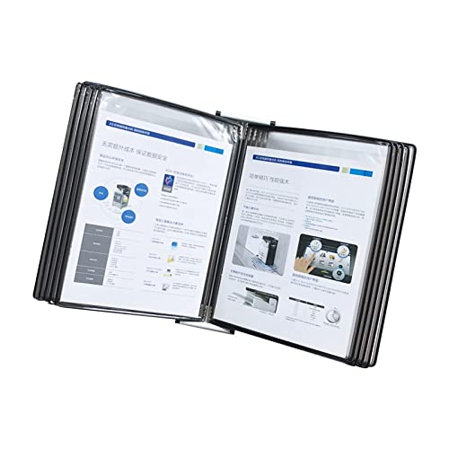 Wandhalterung Referenzsystem Schreibtisch Referenz 10-teiliges Wand-Anzeigetafelsystem, Wandpult im A4-Format, Dokumenten-Organizer, Beratungs- und Präsentationsdokumente(Black) von PZOFERLIN