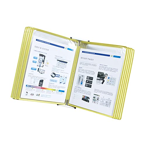 Wandhalterung Referenzsystem Schreibtisch Referenz 10-teiliges Wand-Anzeigetafelsystem, Wandpult im A4-Format, Dokumenten-Organizer, Beratungs- und Präsentationsdokumente(Yellow) von PZOFERLIN