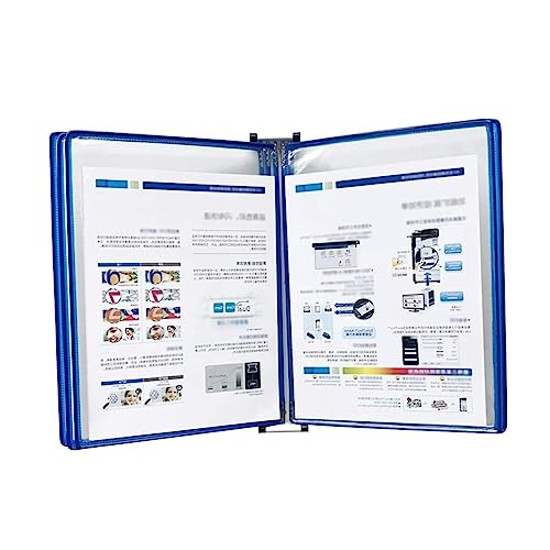 Wandhalterung Referenzsystem Schreibtisch Referenz Klappbarer Aktenhalter, 5 doppelseitige Felder, 10 Blatt-Universaltaschen, Wand-Ordner(Blue) von PZOFERLIN