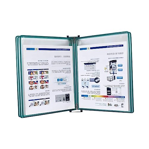 Wandhalterung Referenzsystem Schreibtisch Referenz Klappbarer Aktenhalter, 5 doppelseitige Felder, 10 Blatt-Universaltaschen, Wand-Ordner(Green) von PZOFERLIN