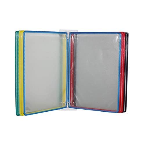 Wandhalterung Referenzsystem Schreibtisch Referenz Mit 10 Sichttaschen, Wandmontage-Referenzsystem, 20 Blatt-Universaltaschen, A4-Format(Multi coloured) von PZOFERLIN