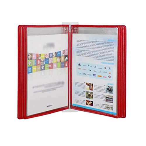 Wandhalterung Referenzsystem Schreibtisch Referenz Mit 10 Sichttaschen, Wandmontage-Referenzsystem, 20 Blatt-Universaltaschen, A4-Format(Red) von PZOFERLIN