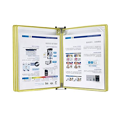 Wandhalterung Referenzsystem Schreibtisch Referenz Mit 10 Sichttaschen, Wandmontage-Referenzsystem, 20 Blatt-Universaltaschen, A4-Format(Yellow) von PZOFERLIN