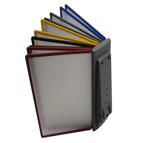 Wandhalterung Referenzsystem Schreibtisch Referenz Mit 10 farbigen Taschendisplays, platzsparender Referenzständer for den Desktop, zur Präsentation und Aufbewahrung von A4-Dokumenten im Büro/Werkstat von PZOFERLIN