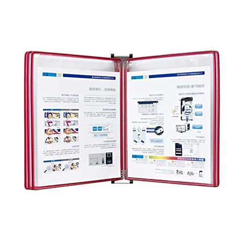 Wandhalterung Referenzsystem Schreibtisch Referenz Mit 5 Sichttaschen, Wandmontage-Referenzsystem, 10 Blatt-Universaltaschen, Wand-Display-Ordner(Red) von PZOFERLIN