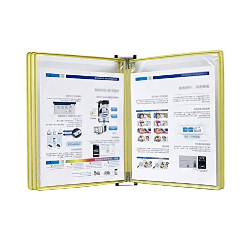 Wandhalterung Referenzsystem Schreibtisch Referenz Mit 5 Sichttaschen, Wandmontage-Referenzsystem, 10 Blatt-Universaltaschen, Wand-Display-Ordner(Yellow) von PZOFERLIN