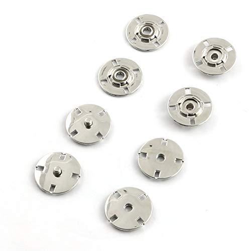 PZRT 4er Set 21 mm große Metall-Druckknöpfe zum Aufnähen von Kleidung, DIY Overcoat Knöpfe für Kleidung Nähen Applikationen Zubehör schwarz/beige/königsblau silber von PZRT